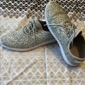 Silver Glitter Women's Sneakers